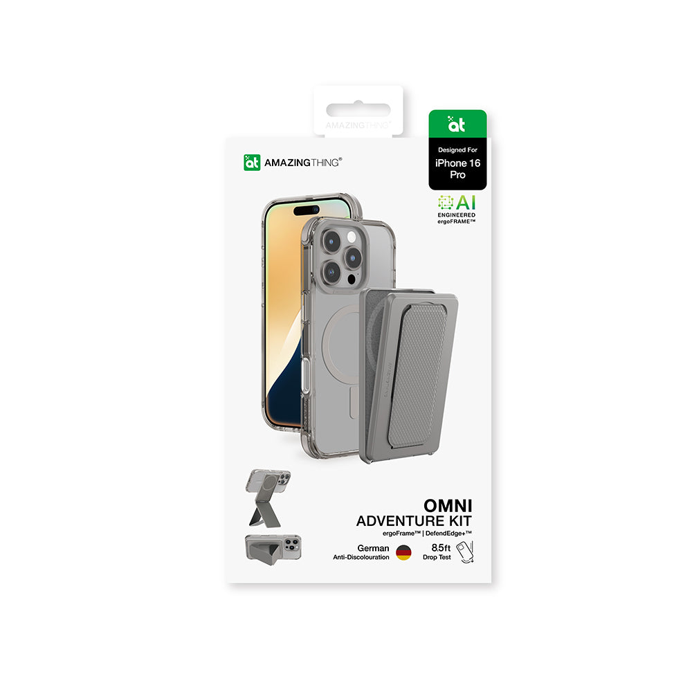 iPhone 16 Pro Kılıf Magsafe Şarj Özellikli Standlı Kartlıklı Set Amazingthing Omni Adventure Serisi Kılıf Rose Gold