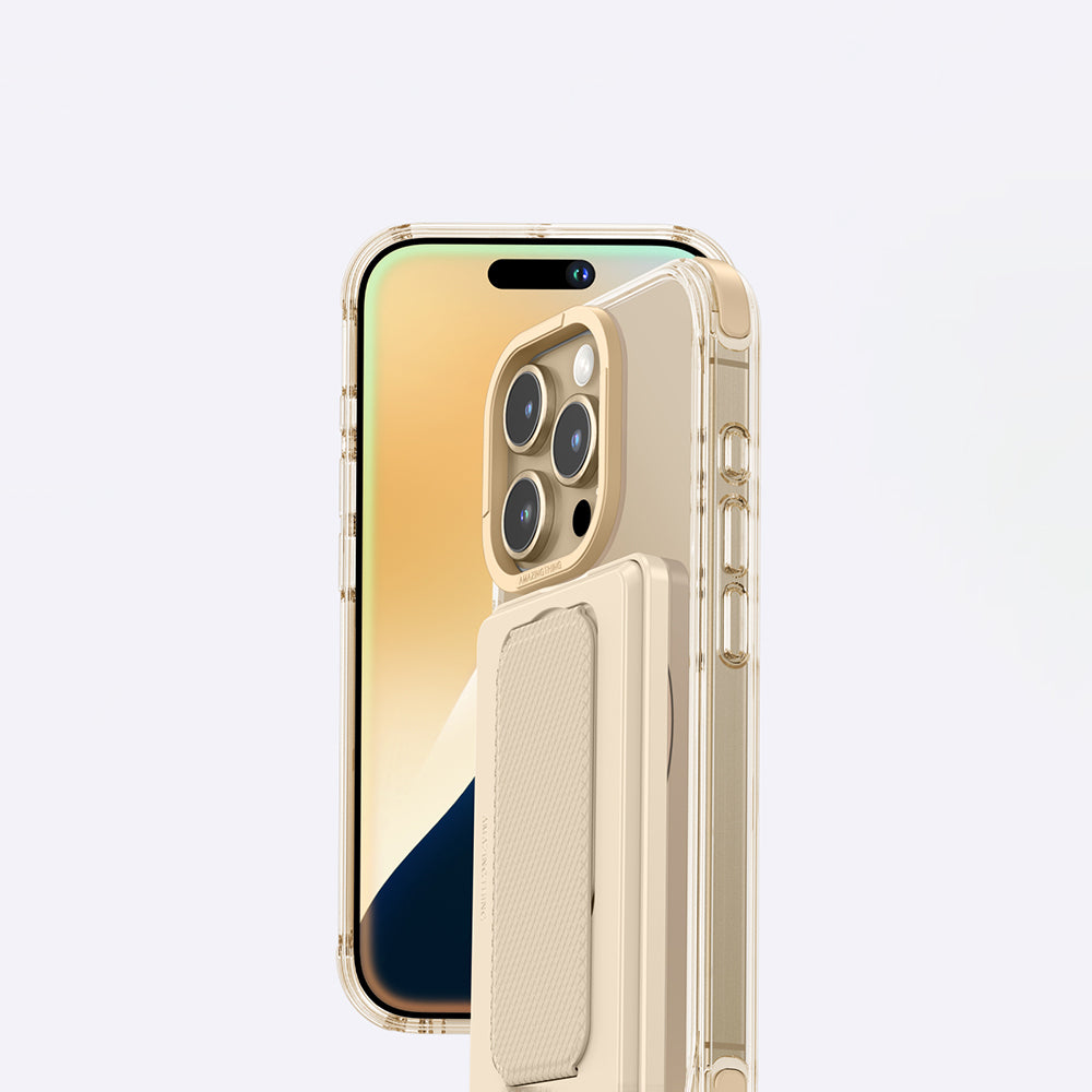 iPhone 16 Pro Kılıf Magsafe Şarj Özellikli Standlı Kartlıklı Set Amazingthing Omni Adventure Serisi Kılıf Rose Gold