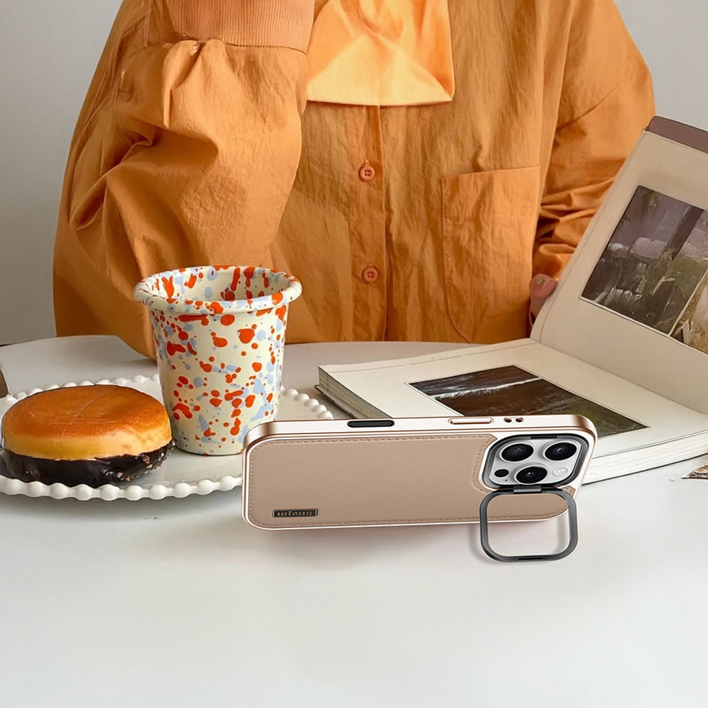 Apple iPhone 16 Pro Kılıf M-safe Şarj Özellikli Standlı Leto Kapak Gri