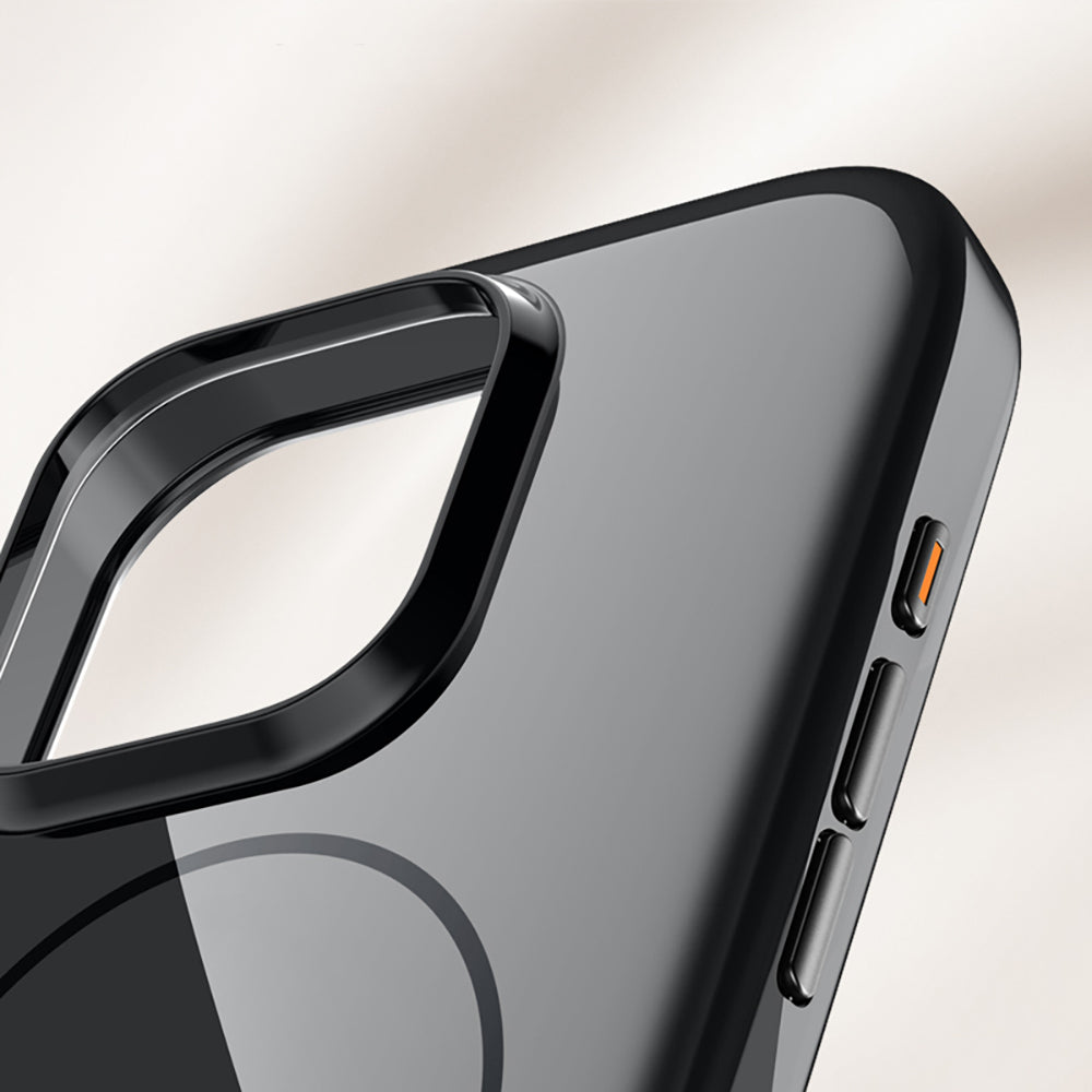 Apple iPhone 16 Pro Kılıf M-safe Şarj Özellikli Wlons Frego Kapak Siyah