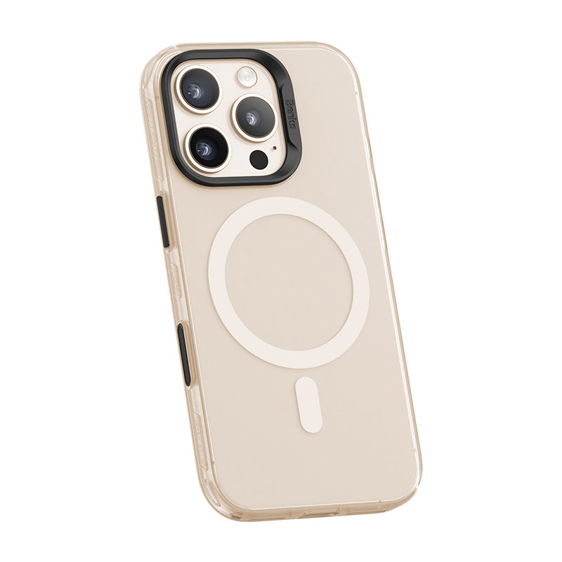 iPhone 16 Pro Kılıf Magsafe Şarj Özellikli Yeni Seri Benks Lucid Armor Kılıf Gold