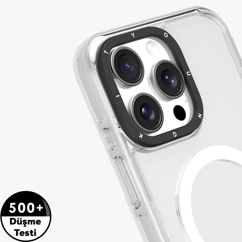 iPhone 16 Pro Kılıf Magsafe Şarj Özellikli YoungKit Crystal Color Serisi Kılıf Şeffaf