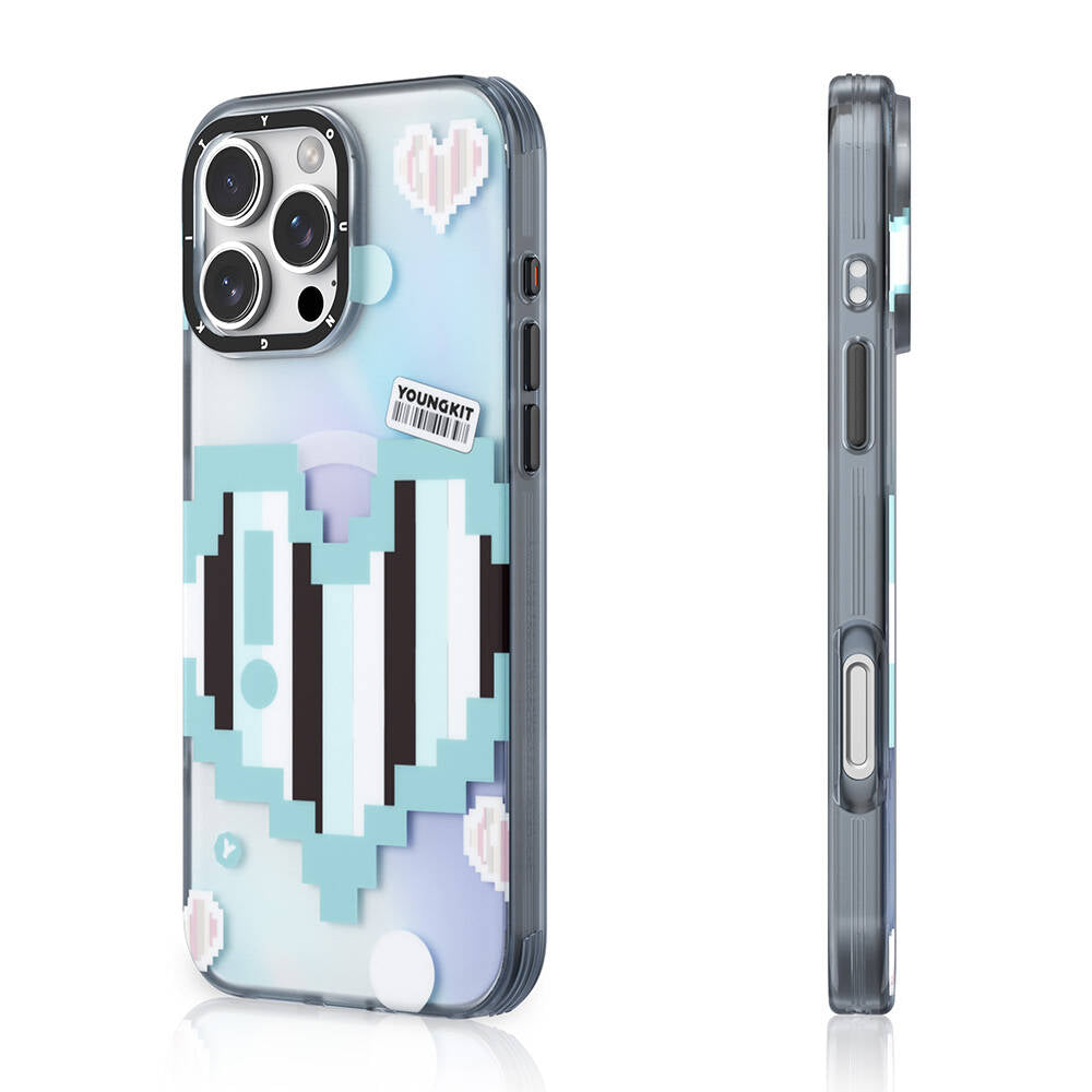 iPhone 16 Pro Kılıf Magsafe Şarj Özellikli Youngkit Love Serisi Kılıf Yeşil