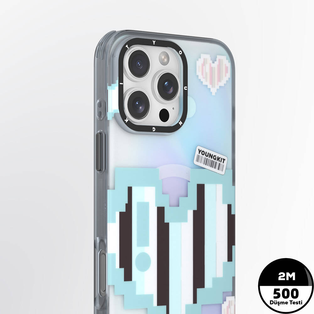 iPhone 16 Pro Kılıf Magsafe Şarj Özellikli Youngkit Love Serisi Kılıf Yeşil