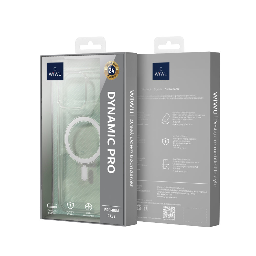 iPhone 16 Pro Kılıf Wiwu MCC-102 Magnetic Crystal Sert PC Kılıf Şeffaf