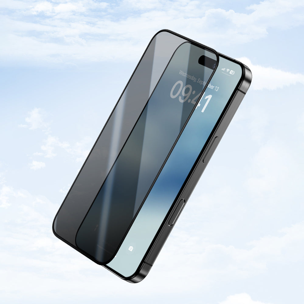 iPhone 16 Pro Max Benks Ultra İnce Kenarlı Privacy Hayalet Ekran Koruyucu + Kolay Uygulama Aparatlı Siyah