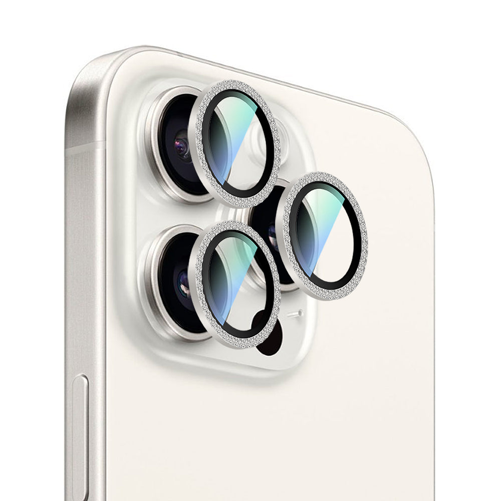 Apple iPhone 16 Pro Max CaseWorld Alloy Sparkling Diamond Serisi Taşlı Lens Koruyucu Pembe