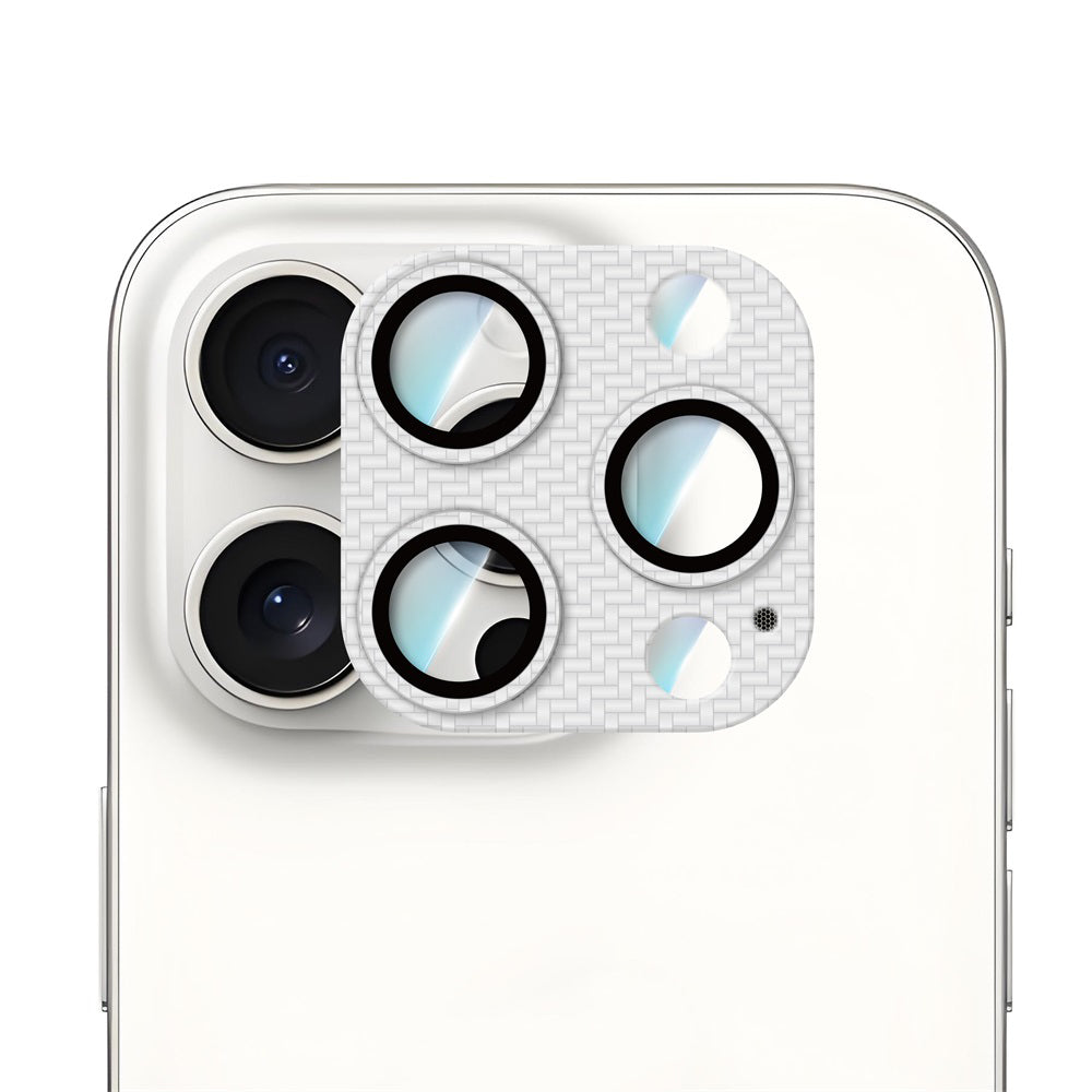 Apple iPhone 16 Pro Max CaseWorld Karbon Fiber Serisi Anti Reflective Ultra Clear Full Kamera Lens Koruyucu Siyah-Kırmızı
