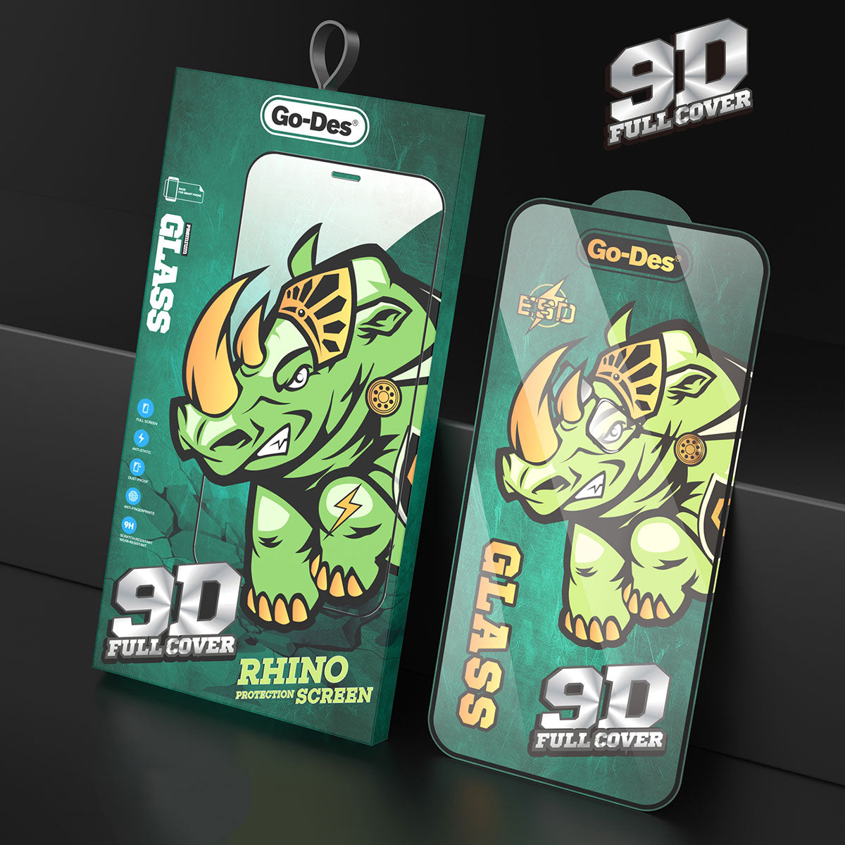 iPhone 16 Pro Max Go Des 9D Full Cover Temperli Cam Ekran Koruyucu Siyah