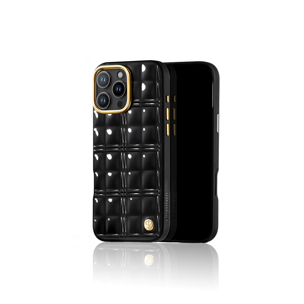 Apple iPhone 16 Pro Max Kılıf Askı Aparatlı Pynana Metal Grid Kapak Siyah