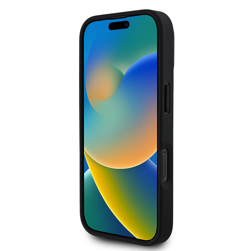 Apple iPhone 16 Pro Max Kılıf Aston Martin Orjinal Lisanslı M-safe Şarj Özellikli Renkli Halka ve Karbon Fiber Tasarımlı Kapak Siyah-Yeşil