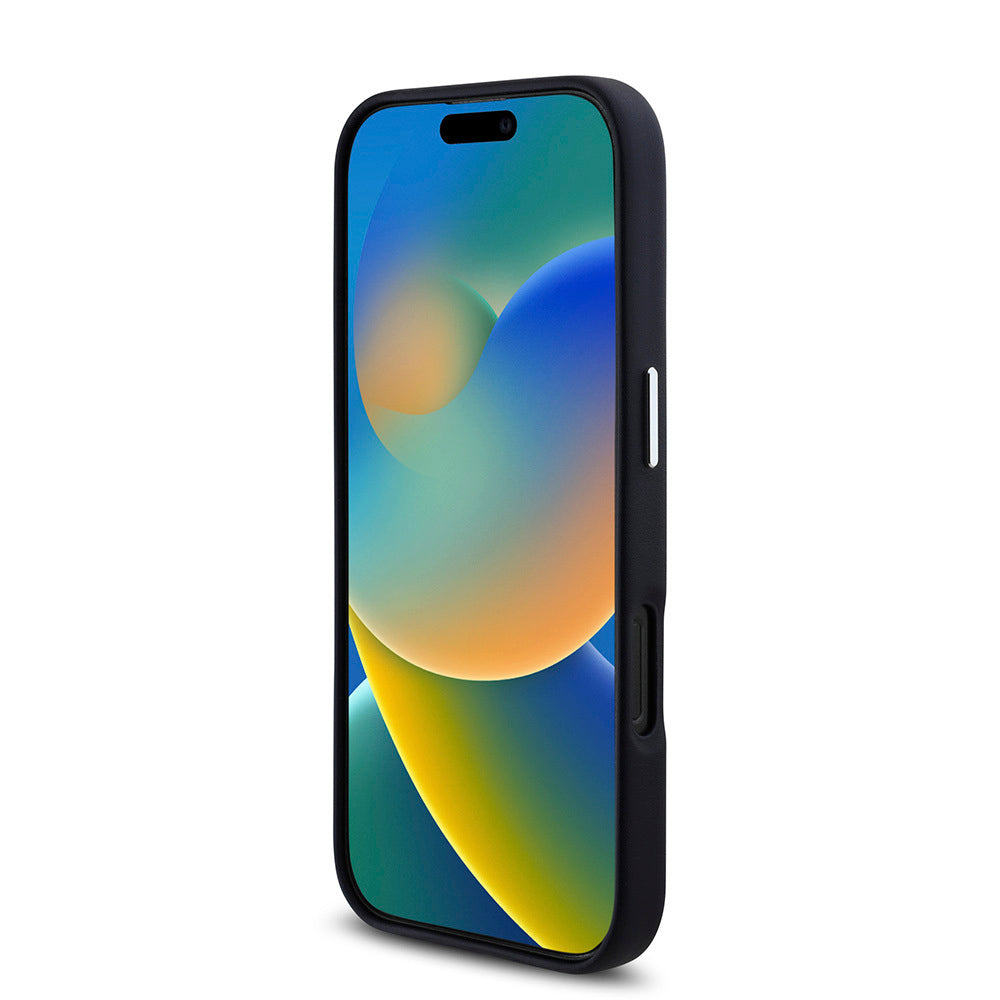 iPhone 16 Pro Max Kılıf BMW Orjinal Lisanslı Magsafe Şarj Özellikli Metal Logolu Tam Kaplama Deri Kılıf Siyah