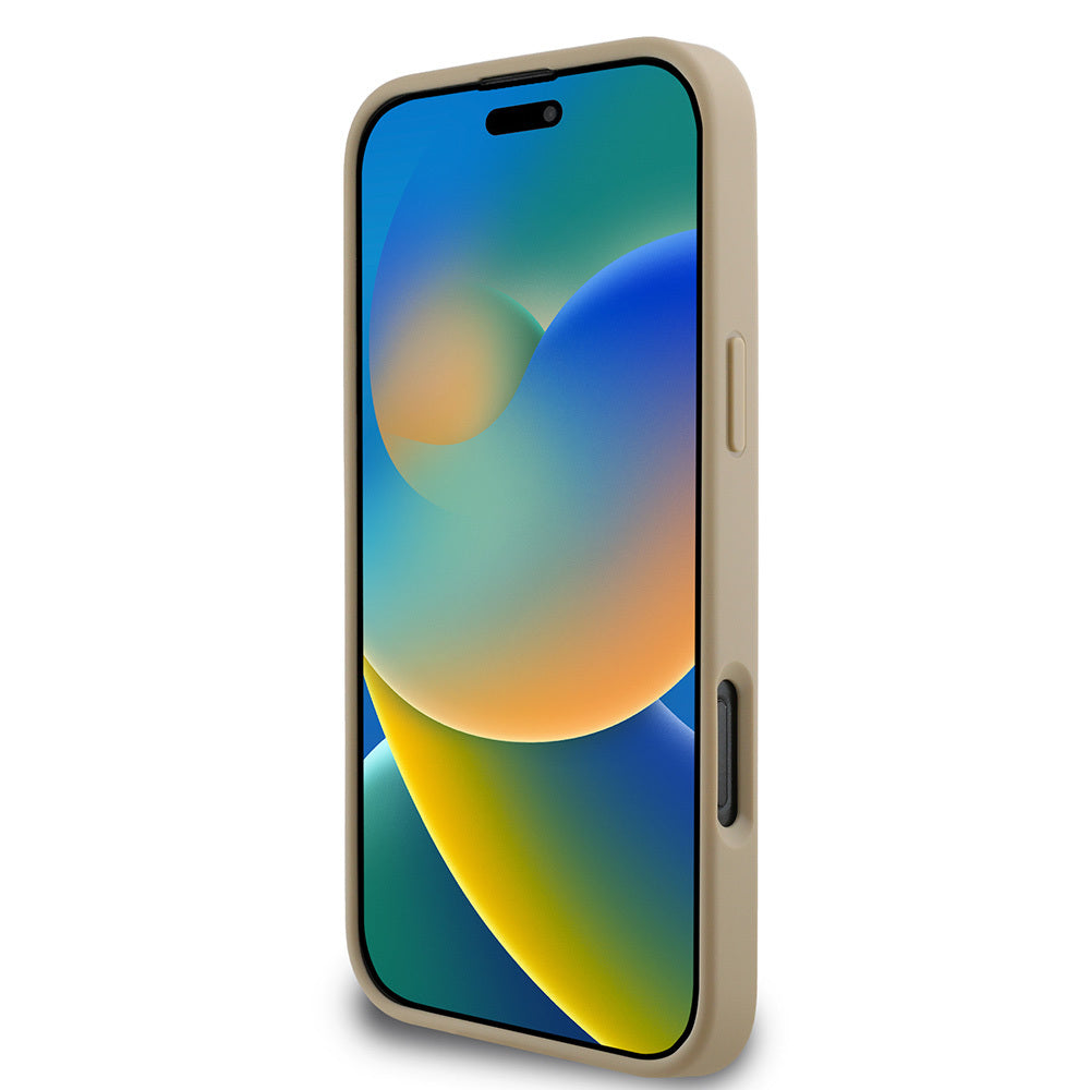 iPhone 16 Pro Max Kılıf DKNY Orjinal Lisanslı Kapitone Tasarımlı Metal Logolu Deri Kılıf Siyah