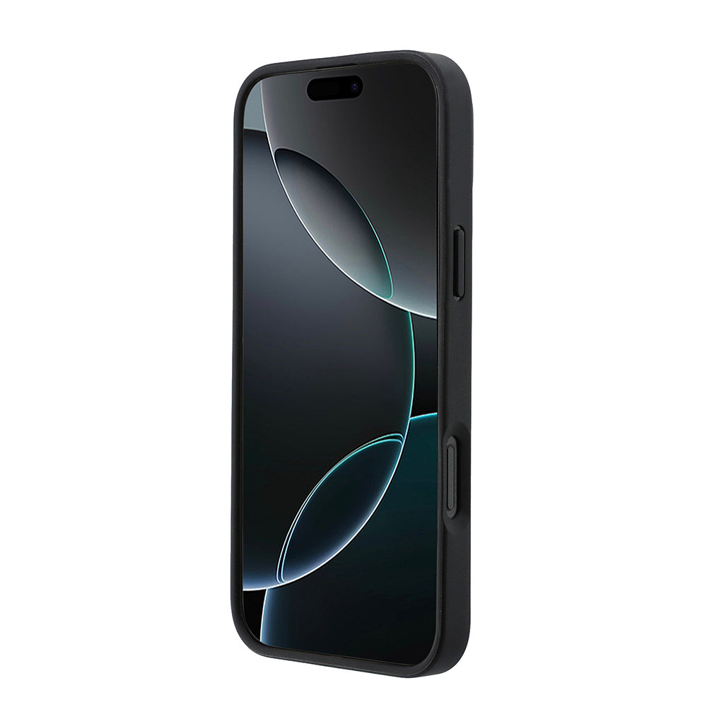 Apple iPhone 16 Pro Max Kılıf Lacoste Orjinal Lisanslı M-safe Şarj Özellikli PU Deri Tasarımlı Kartlıklı Karışık Monogram Desenli Kapak