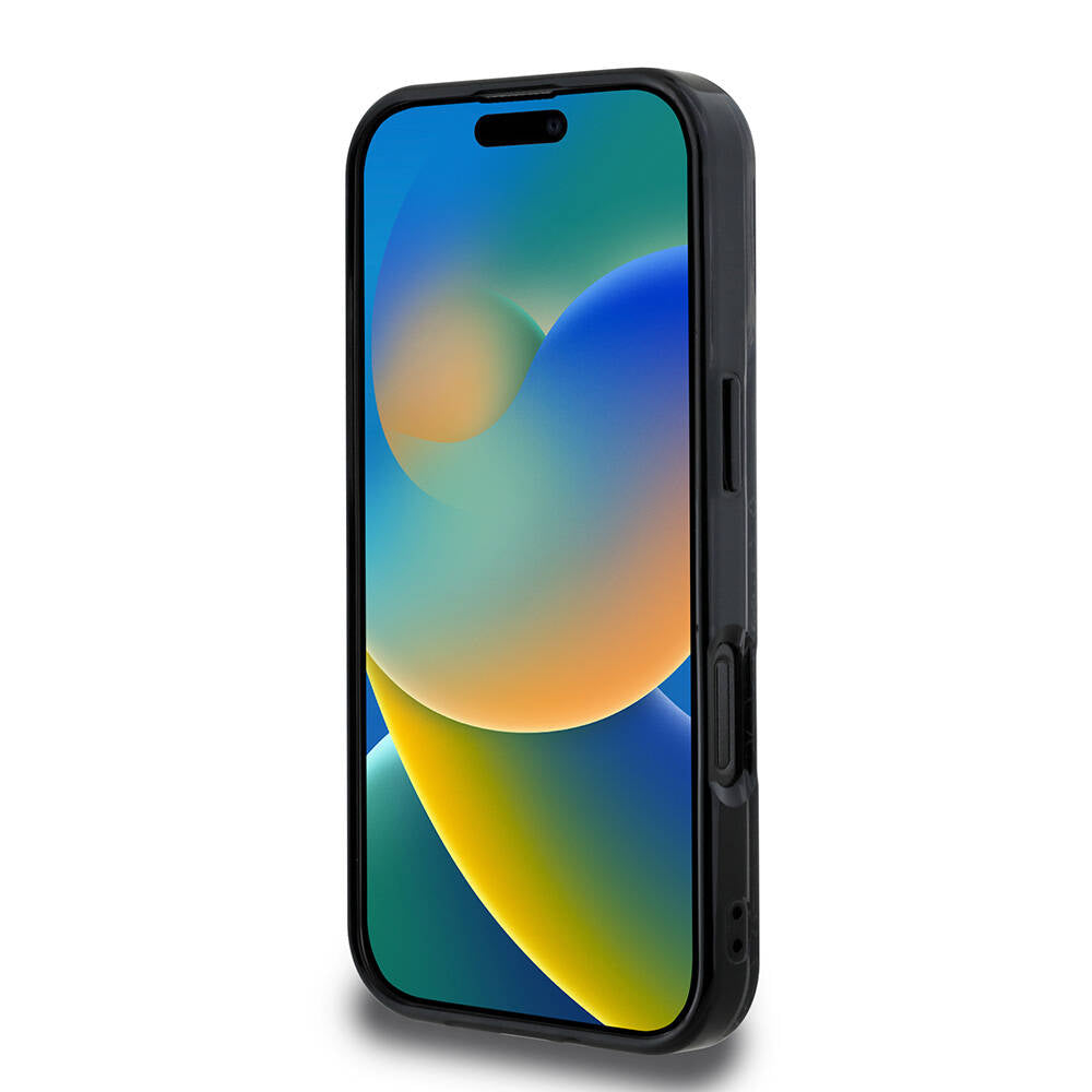 iPhone 16 Pro Max Kılıf Lacoste Orjinal Lisanslı Magsafe Şarj Özellikli IML Baskılı Gümüş Timsah Logolu Monogram Kılıf Siyah