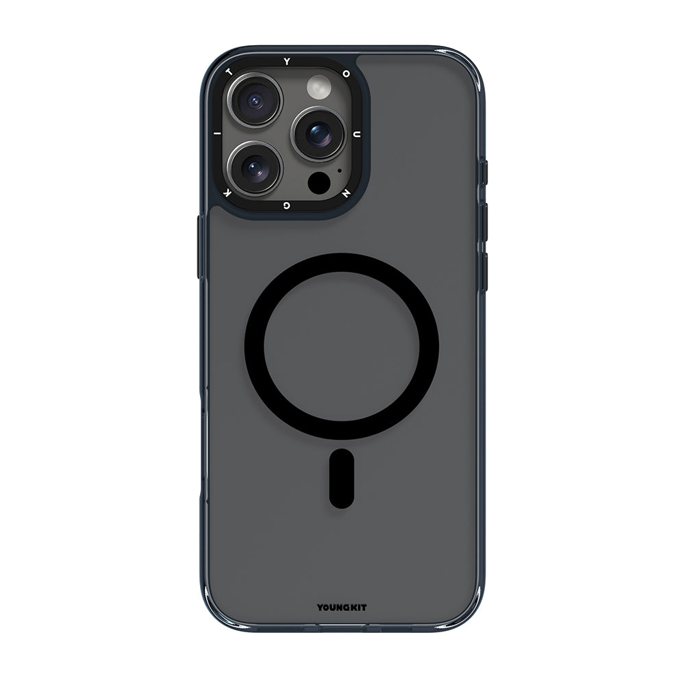 Apple iPhone 16 Pro Max Kılıf M-safe Şarj Özellikli Cam Arka Yüzey TPU Youngkit Gemstone Clear Serisi Kapak