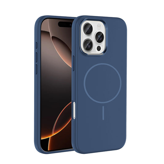 Apple iPhone 16 Pro Max Kılıf M-Safe Şarj Özellikli Metal Kamera Çerçeveli Zore Edi Silikon Kapak