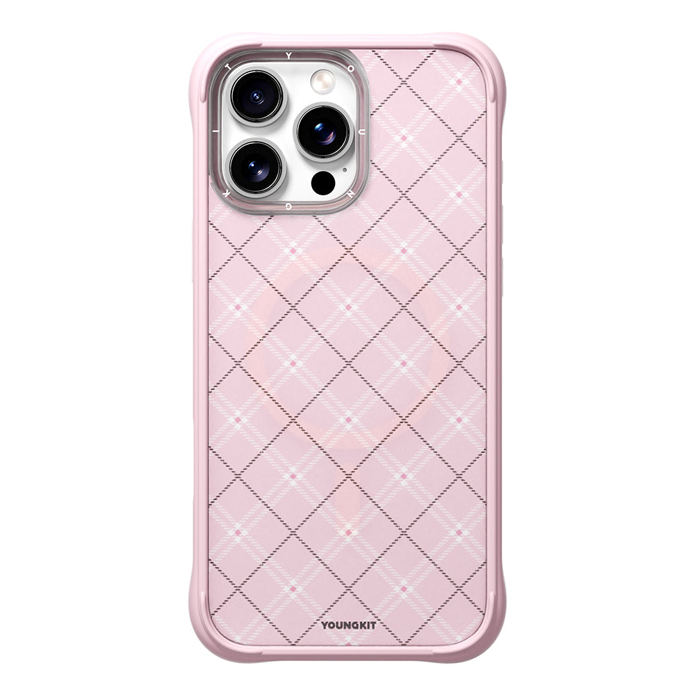 Apple iPhone 16 Pro Max Kılıf M-safe Şarj Özellikli Youngkit Argyle Serisi Kapak