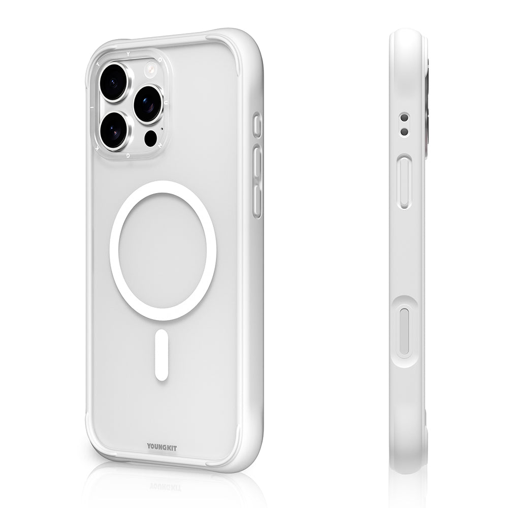 Apple iPhone 16 Pro Max Kılıf M-safe Şarj Özellikli Youngkit Macaroon Serisi Kapak Açık Yeşil