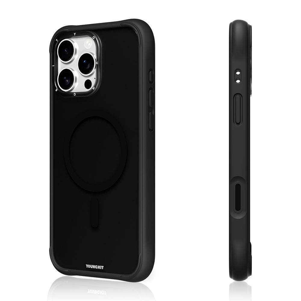 Apple iPhone 16 Pro Max Kılıf M-safe Şarj Özellikli Youngkit Macaroon Serisi Kapak Sarı