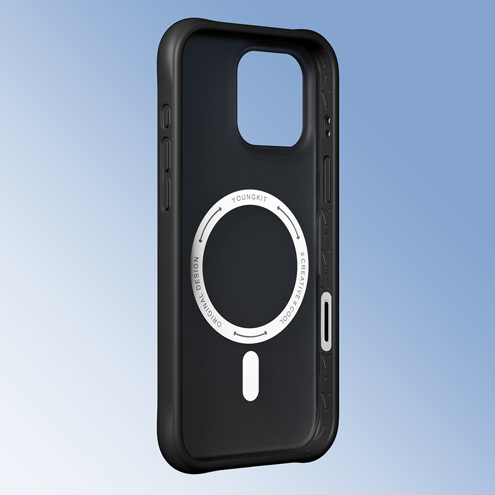 Apple iPhone 16 Pro Max Kılıf M-safe Şarj Özellikli Youngkit Macaroon Serisi Kapak Mavi