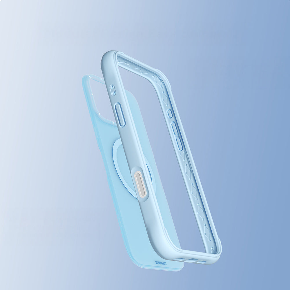 Apple iPhone 16 Pro Max Kılıf M-safe Şarj Özellikli Youngkit Macaroon Serisi Kapak Yeşil