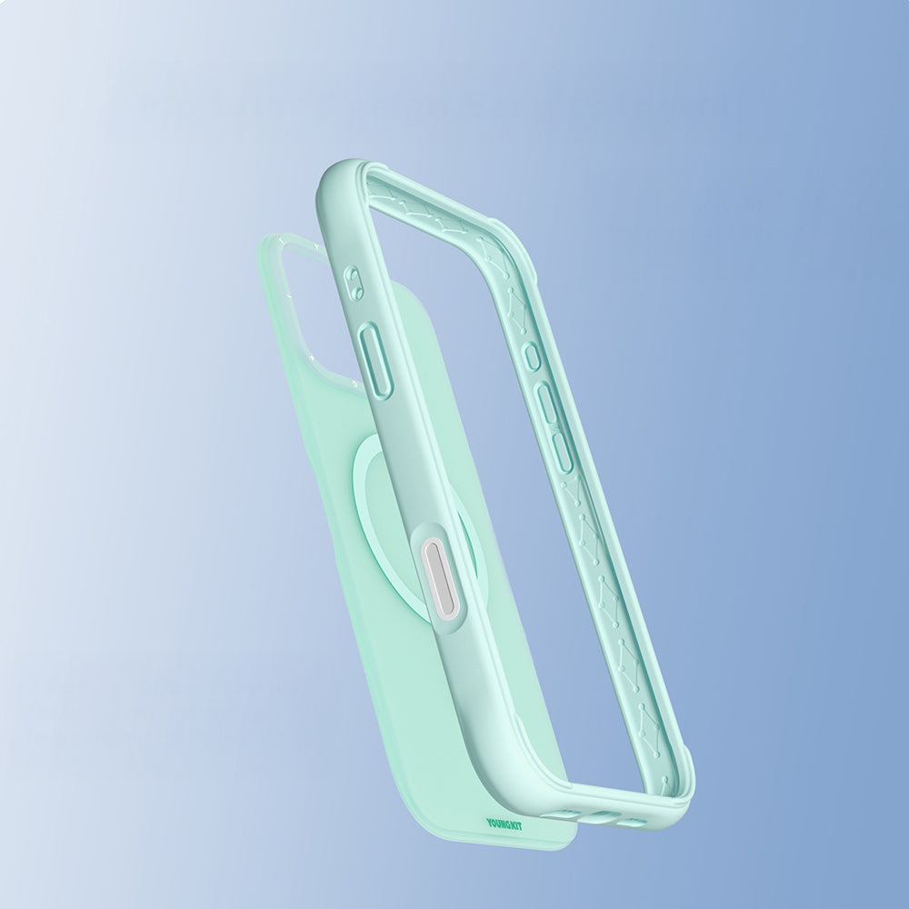 Apple iPhone 16 Pro Max Kılıf M-safe Şarj Özellikli Youngkit Macaroon Serisi Kapak Sarı