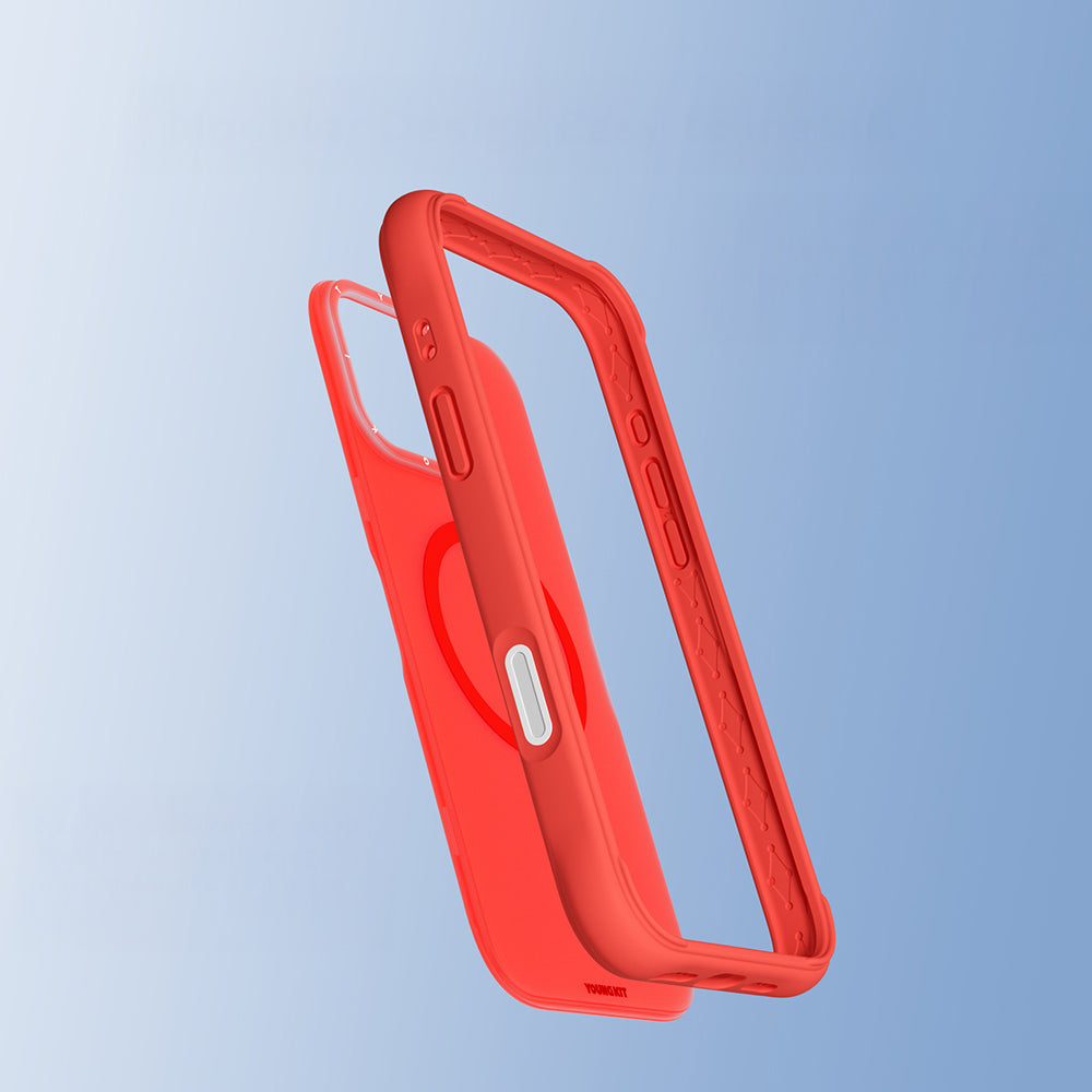 Apple iPhone 16 Pro Max Kılıf M-safe Şarj Özellikli Youngkit Macaroon Serisi Kapak Açık Yeşil