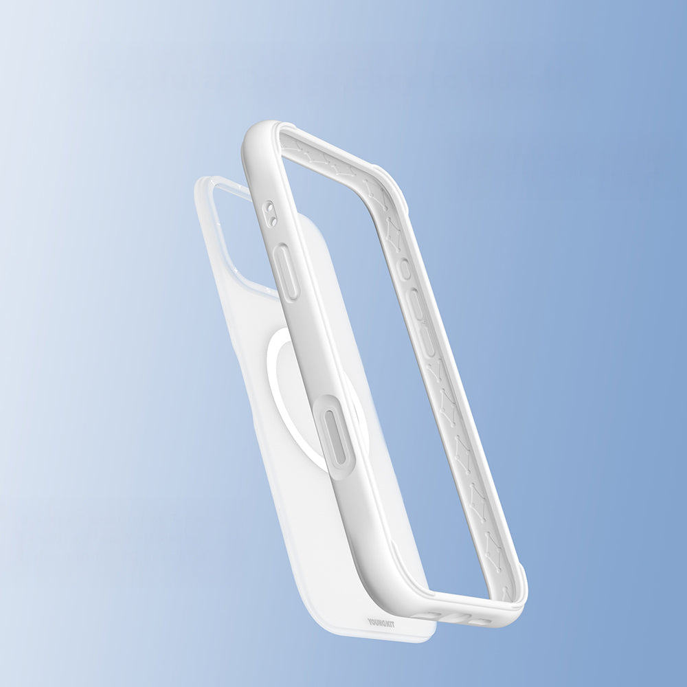 Apple iPhone 16 Pro Max Kılıf M-safe Şarj Özellikli Youngkit Macaroon Serisi Kapak Mavi