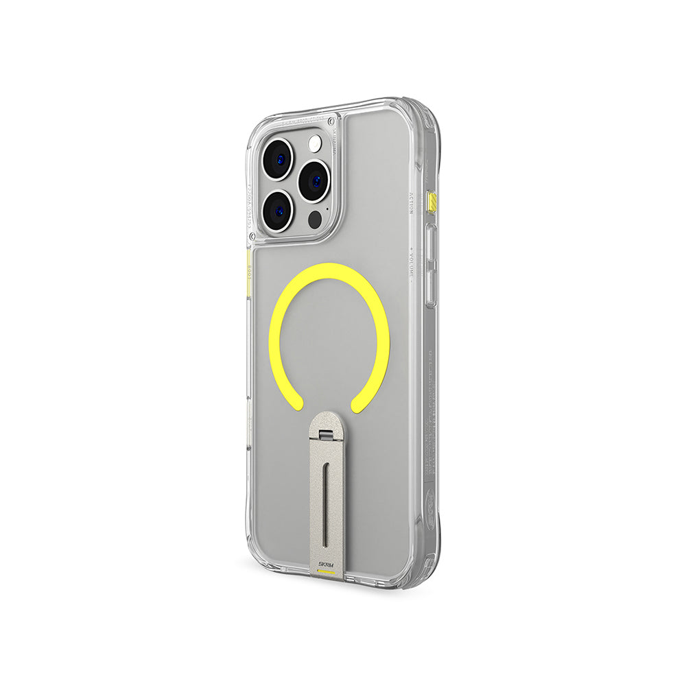 Apple iPhone 16 Pro Max Kılıf M-safe Şarj Özellikli 360 Derece Dönebilen Standlı Skinarma Helix Kapak Titanyum