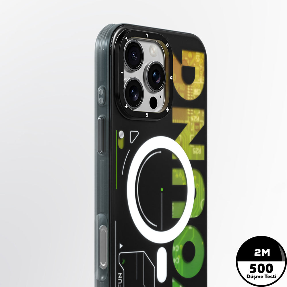 iPhone 16 Pro Max Kılıf Magsafe Şarj Özellikli Airbagli Çift Katmanlı Youngkit Future Serisi Kılıf Yeşil