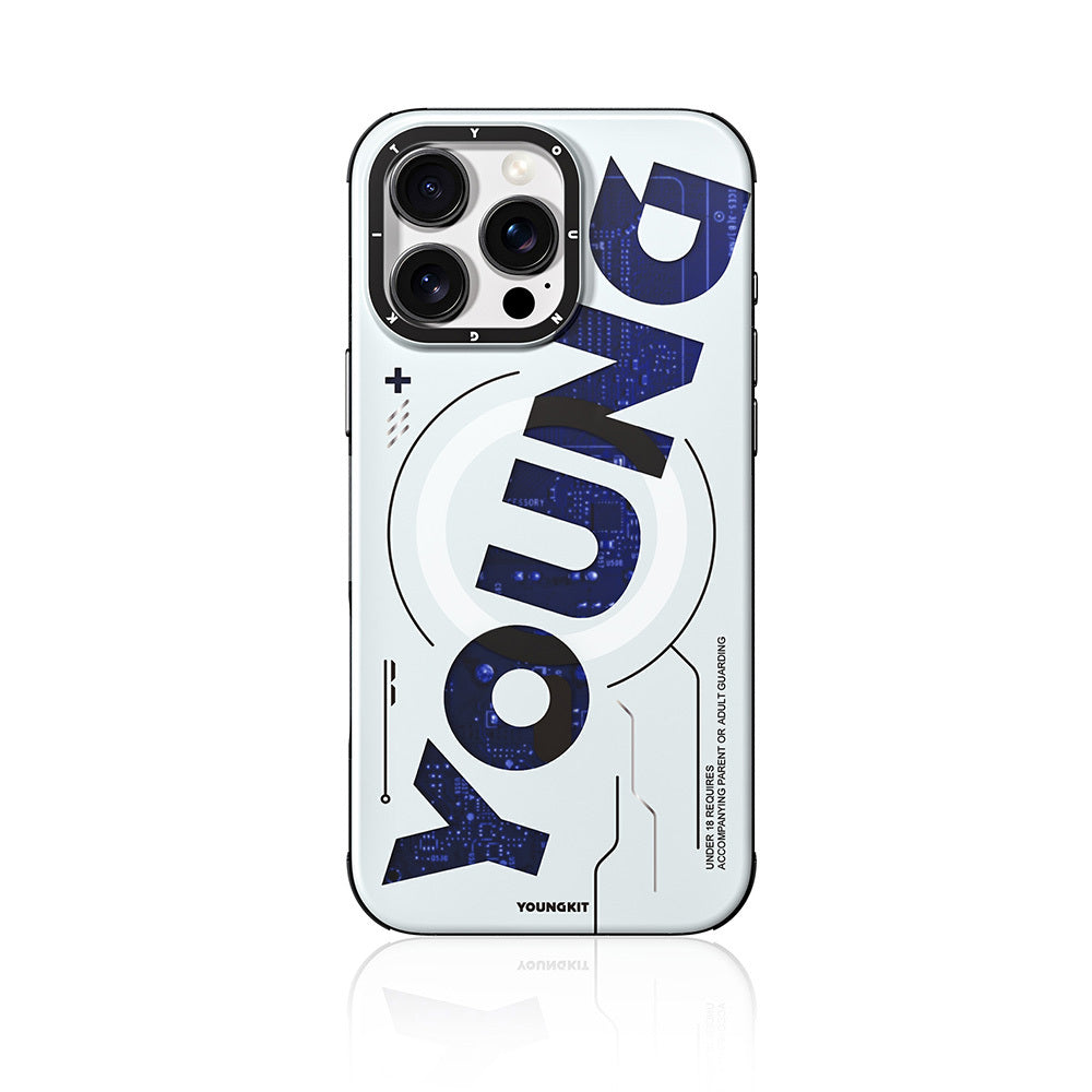 iPhone 16 Pro Max Kılıf Magsafe Şarj Özellikli Airbagli Çift Katmanlı Youngkit Future Serisi Kılıf Kırmızı