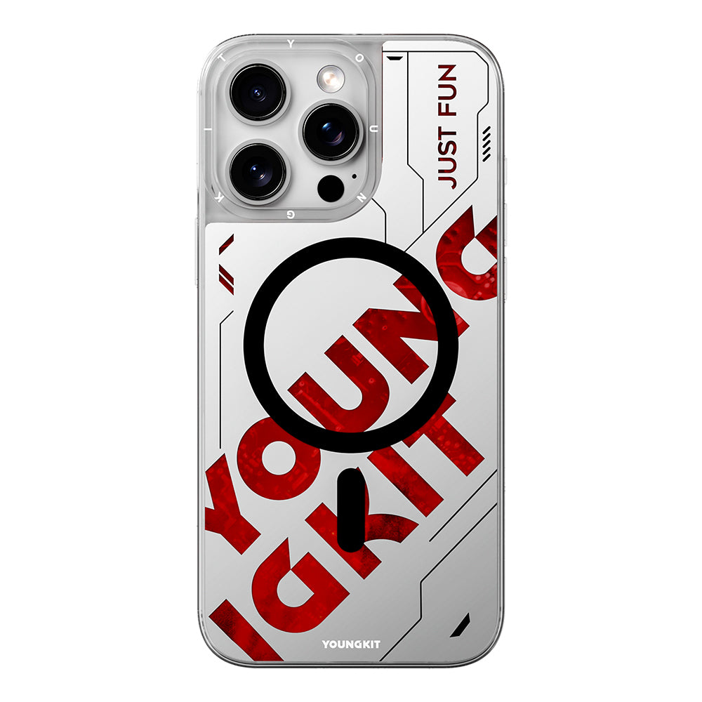 iPhone 16 Pro Max Kılıf Magsafe Şarj Özellikli Airbagli Çift Katmanlı Youngkit Future Streamer Serisi Kılıf Yeşil