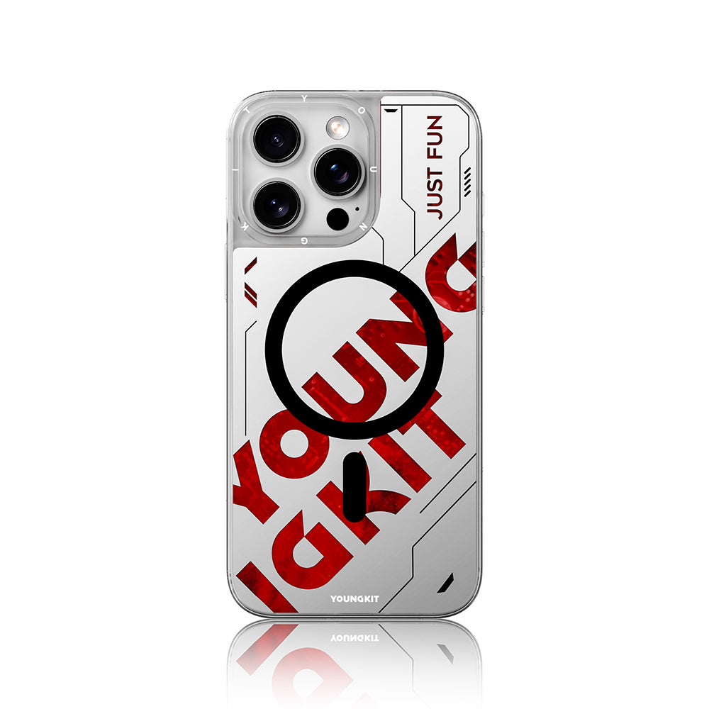 iPhone 16 Pro Max Kılıf Magsafe Şarj Özellikli Airbagli Çift Katmanlı Youngkit Future Streamer Serisi Kılıf Yeşil