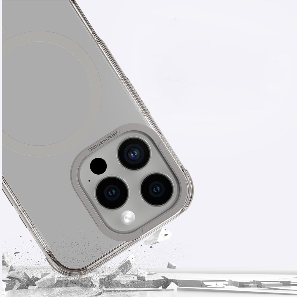 iPhone 16 Pro Max Kılıf Magsafe Şarj Özellikli Amazingthing Omni Serisi Kılıf Gri