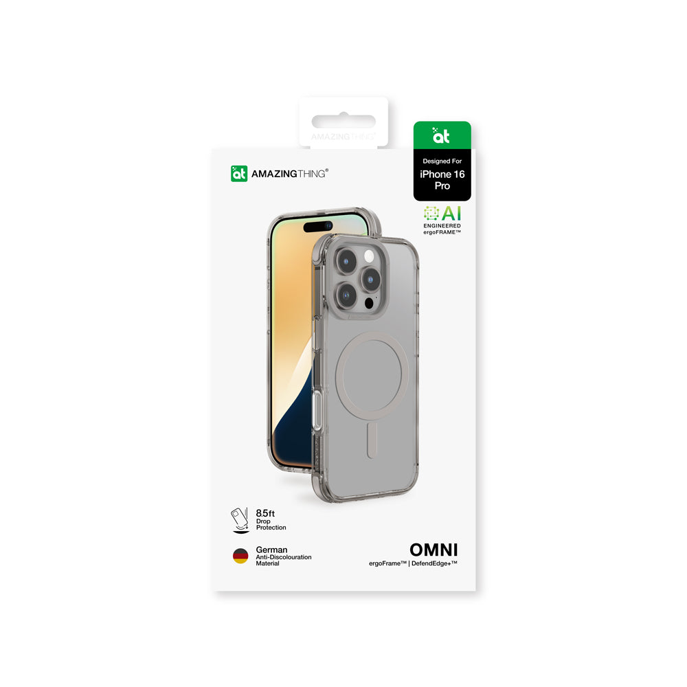 iPhone 16 Pro Max Kılıf Magsafe Şarj Özellikli Amazingthing Omni Serisi Kılıf Gri