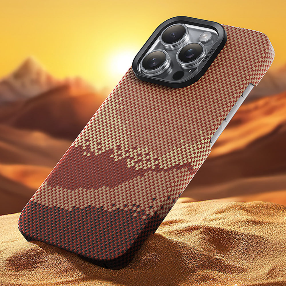 iPhone 16 Pro Max Kılıf Magsafe Şarj Özellikli Benks GoldenTide ArmorAir 600D Kevlar Kılıf Gold