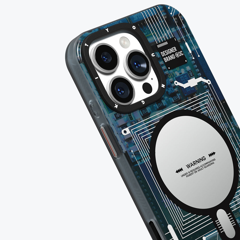 Apple iPhone 16 Pro Max Kılıf M-safe Şarj Özellikli Kamera Denetim Butonlu Youngkit Technology Serisi Kapak Gold