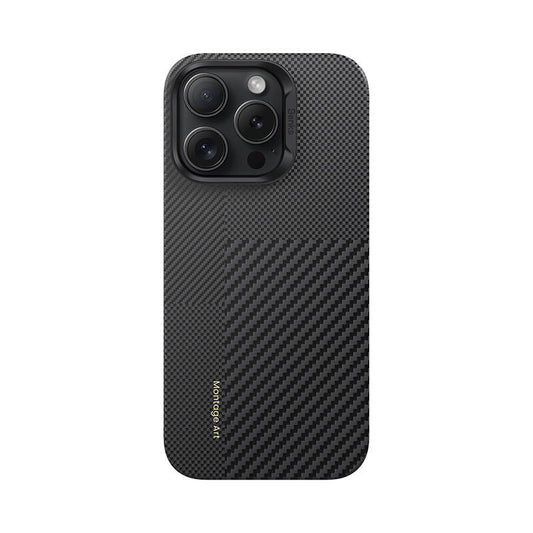 Apple iPhone 16 Pro Max Kılıf M-safe Şarj Özellikli Karbon Fiber Benks Montage ArmorAir Kevlar Kapak