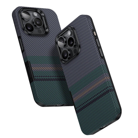 Apple iPhone 16 Pro Max Kılıf M-safe Şarj Özellikli Karbon Fiber Tasarımlı Benks Aurora ArmorPro Kevlar Kapak