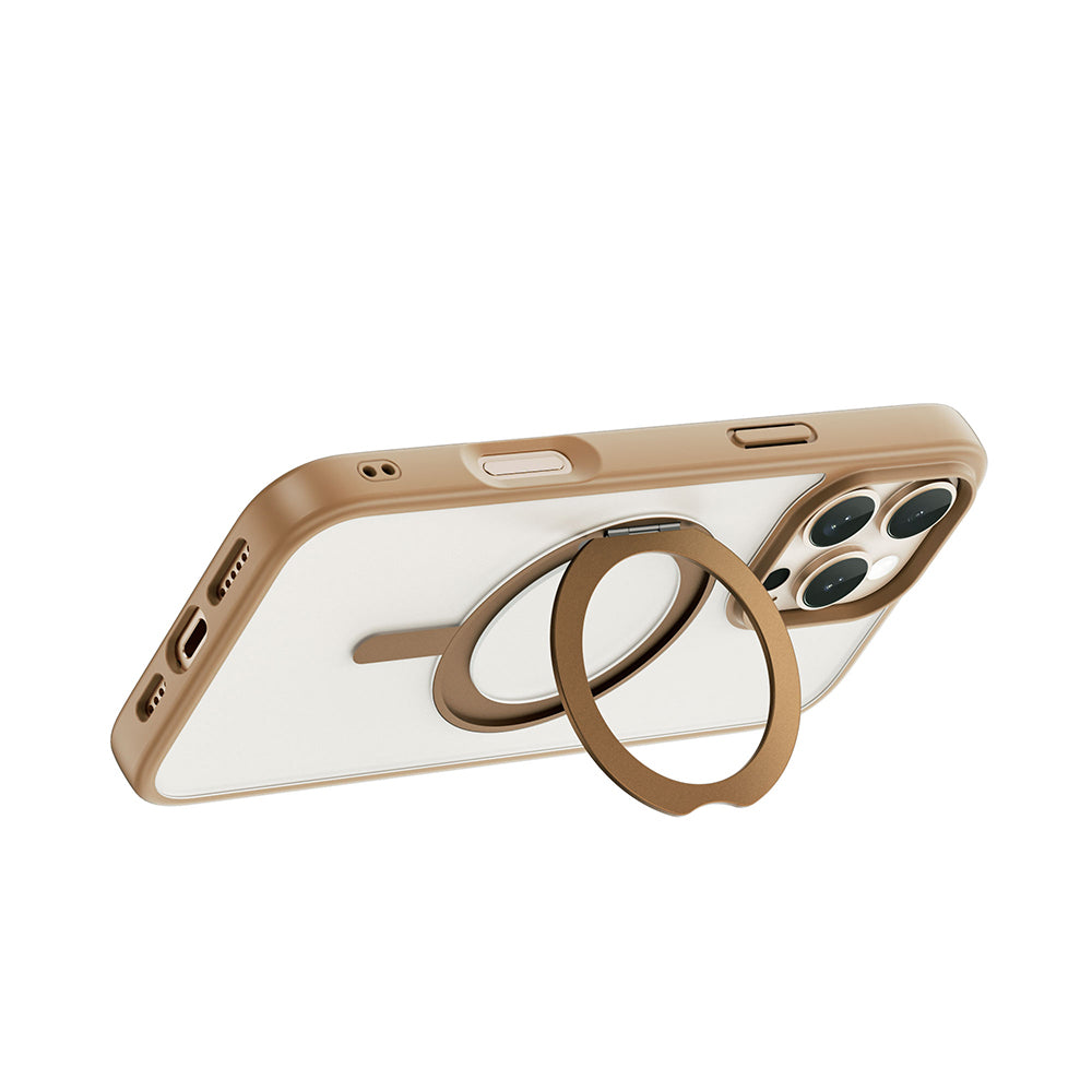 iPhone 16 Pro Max Kılıf Magsafe Şarj Özellikli Parmak İzi Bırakmayan Wiwu FGG-202 Armor Ultra Serisi Kılıf Gold