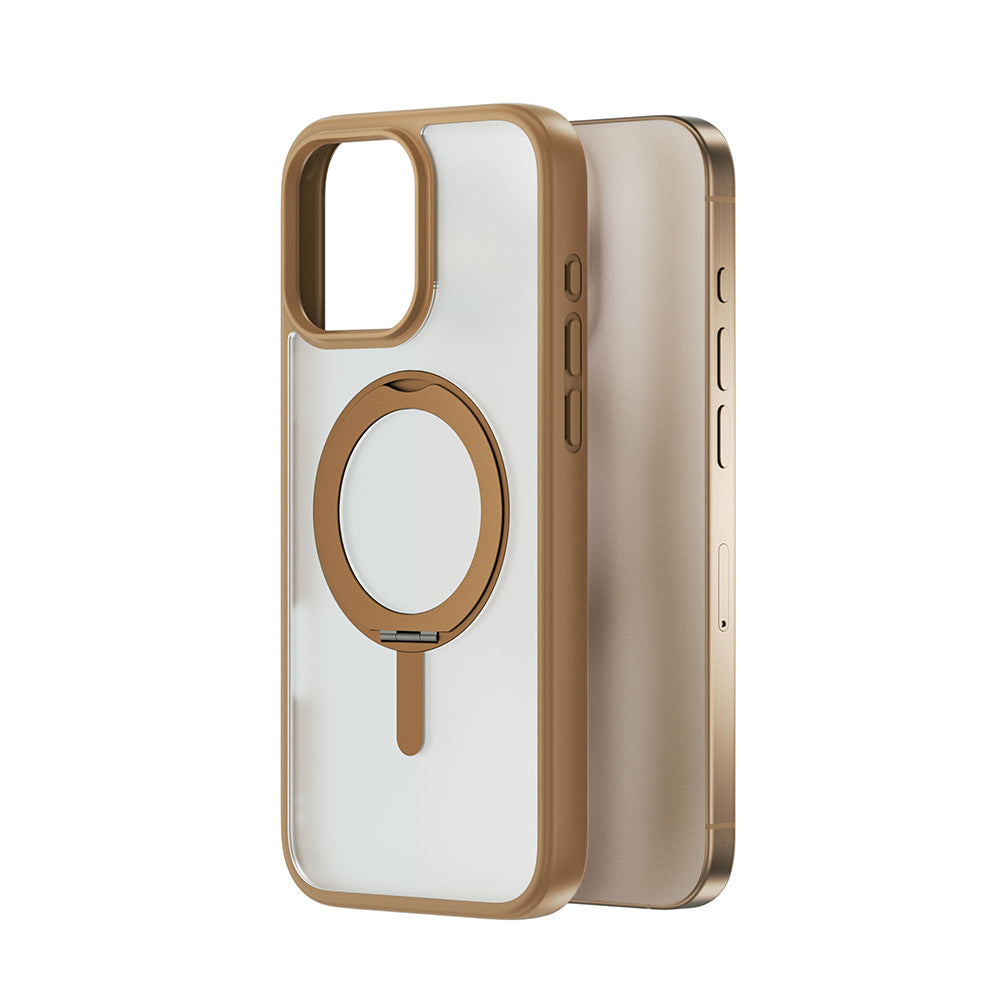 iPhone 16 Pro Max Kılıf Magsafe Şarj Özellikli Parmak İzi Bırakmayan Wiwu FGG-202 Armor Ultra Serisi Kılıf Gold