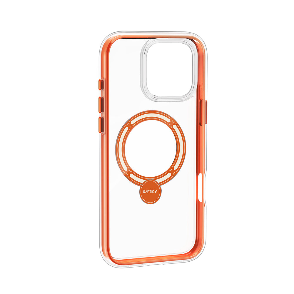 Apple iPhone 16 Pro Max Kılıf M-safe Şarj Özellikli Raptic AirJoy Serisi 360 Derece Dönebilen Standlı Kapak Siyah-Gri