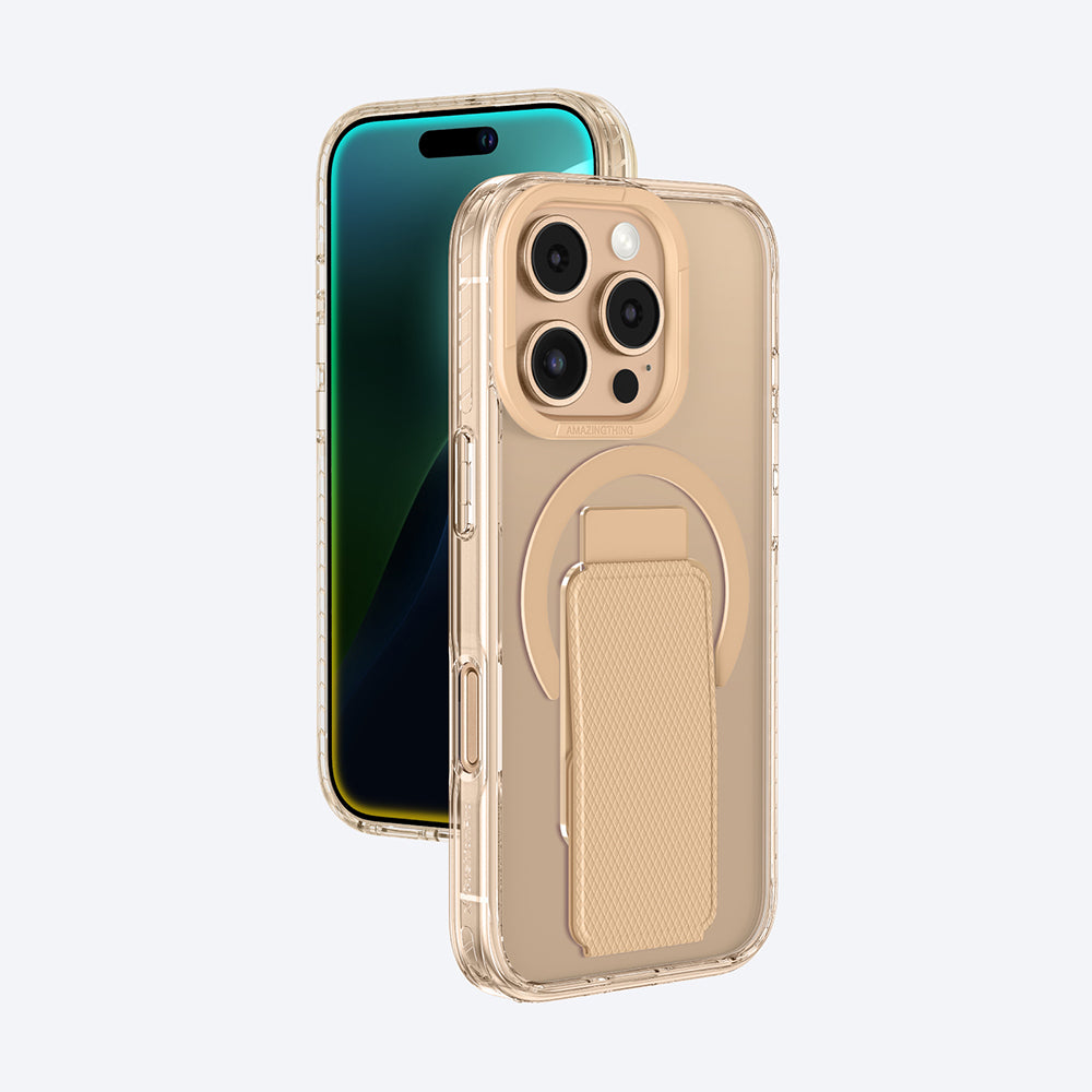 iPhone 16 Pro Max Kılıf Magsafe Şarj Özellikli Standlı Amazingthing Titan Pro Plus Kılıf Rose Gold