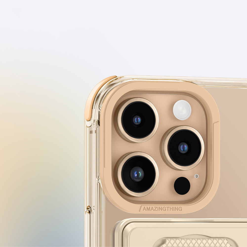 iPhone 16 Pro Max Kılıf Magsafe Şarj Özellikli Standlı Kartlıklı Set Amazingthing Omni Adventure Serisi Kılıf Rose Gold