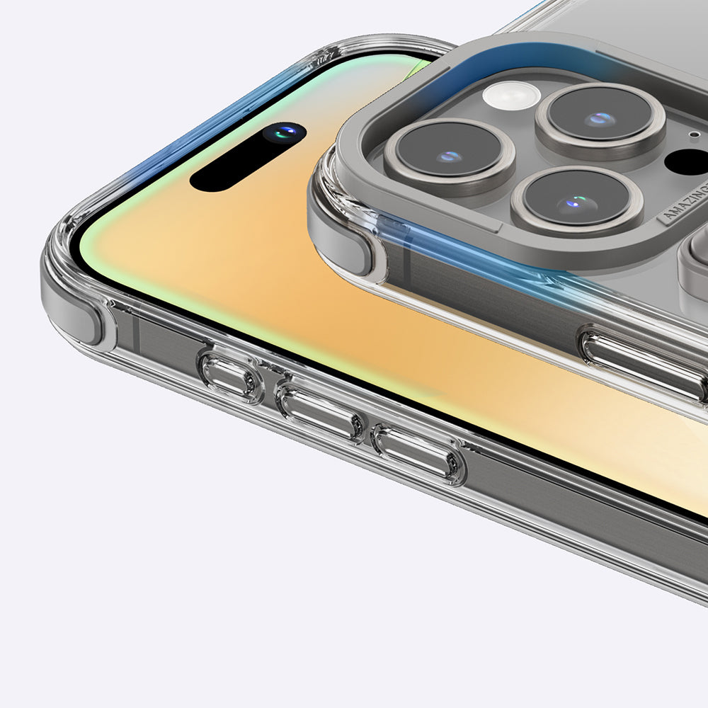 iPhone 16 Pro Max Kılıf Magsafe Şarj Özellikli Standlı Kartlıklı Set Amazingthing Omni Adventure Serisi Kılıf Gri