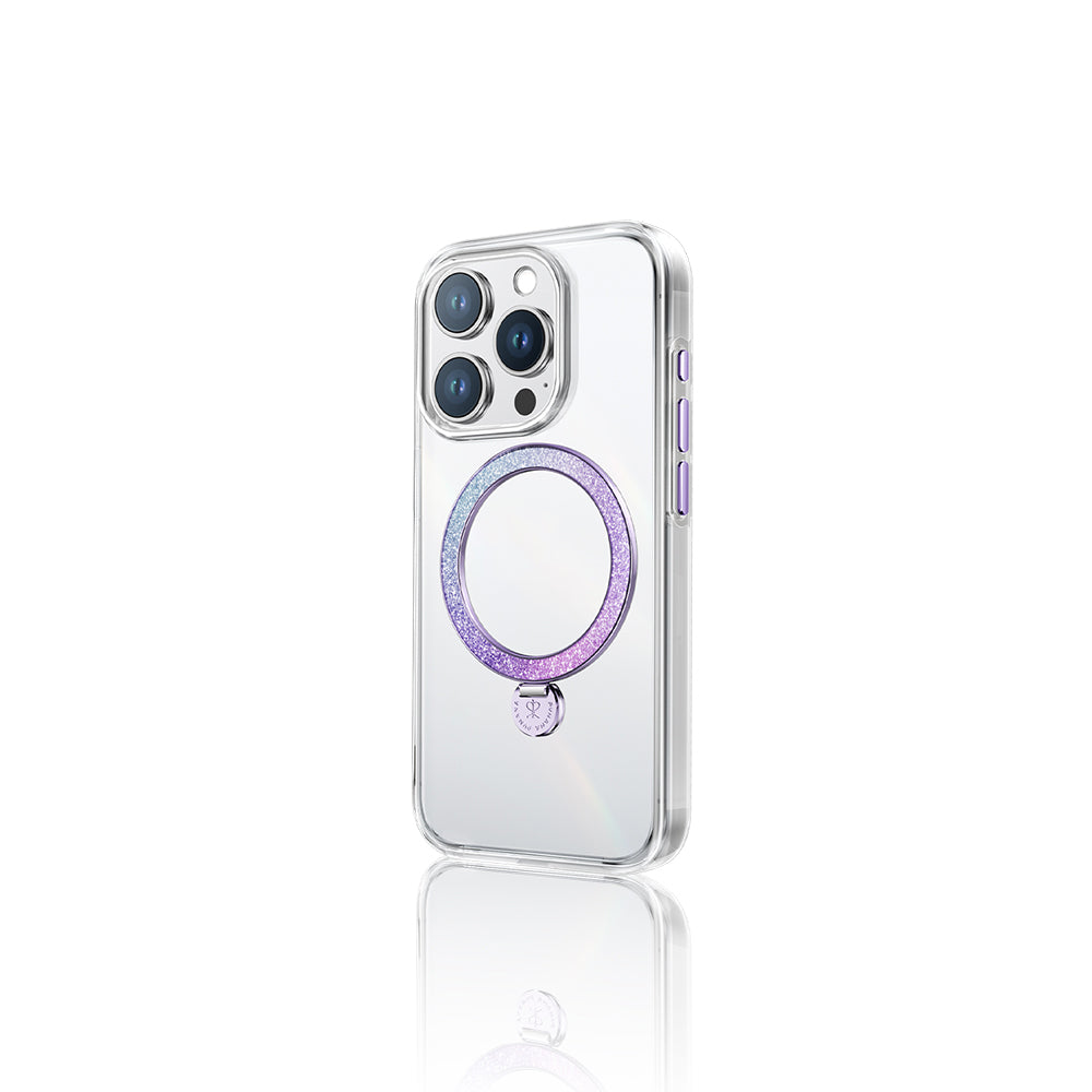 Apple iPhone 16 Pro Max Kılıf M-safe Şarj Özellikli Standlı Pynana Dancing Streamer Serisi Kapak Mor