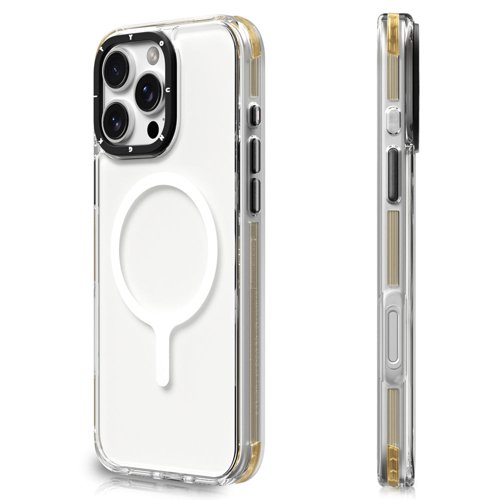 iPhone 16 Pro Max Kılıf Magsafe Şarj Özellikli YoungKit Crystal Color Serisi Kılıf Gri