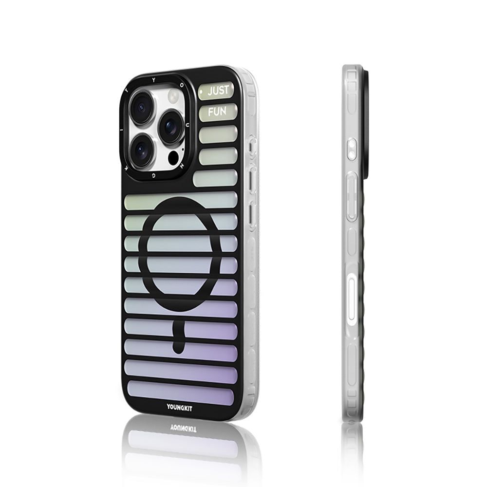 Apple iPhone 16 Pro Max Kılıf M-safe Şarj Özellikli Youngkit Geek Serisi Kapak Siyah