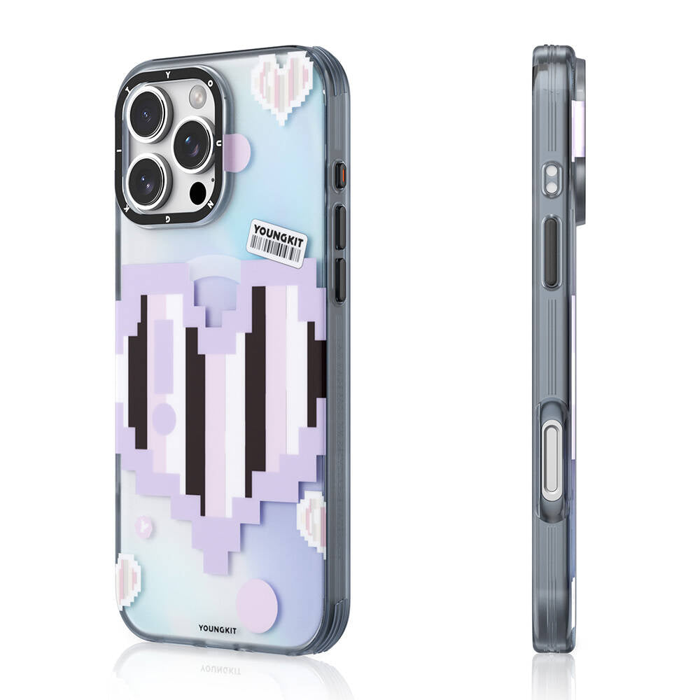 iPhone 16 Pro Max Kılıf Magsafe Şarj Özellikli Youngkit Love Serisi Kılıf Mor